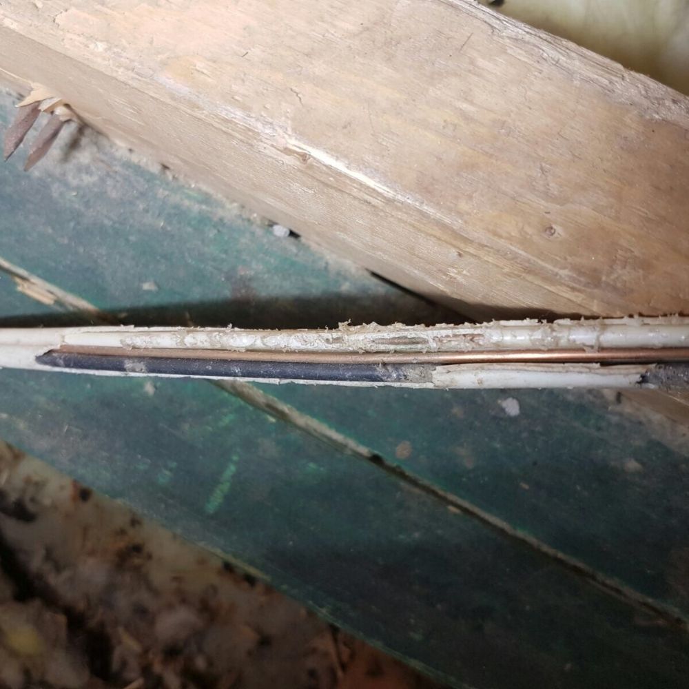 electrical damage found in attic after inspection