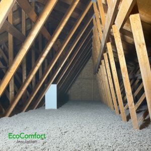 blown-in cellulose insulation installed in attic of Toronto home